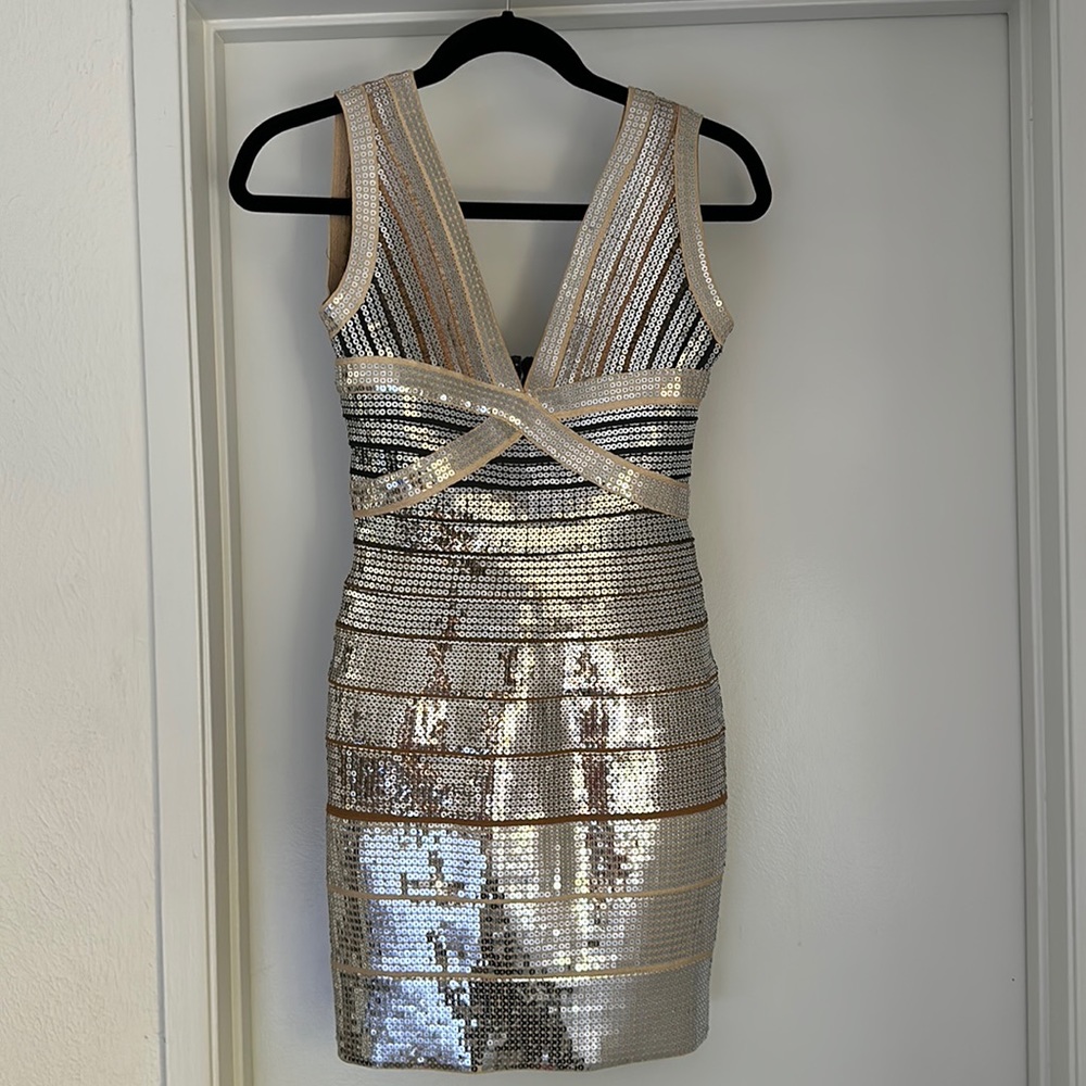 Herve Leger Bodycon Sequin Dress